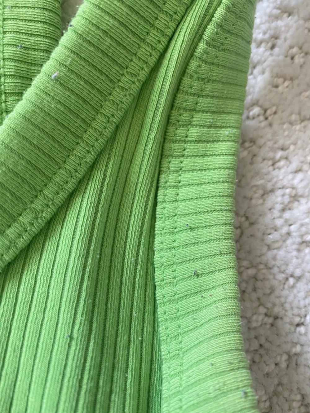 Alo Ribbed Lime Green Crop Tank Top, size medium - Picture 7 of 9